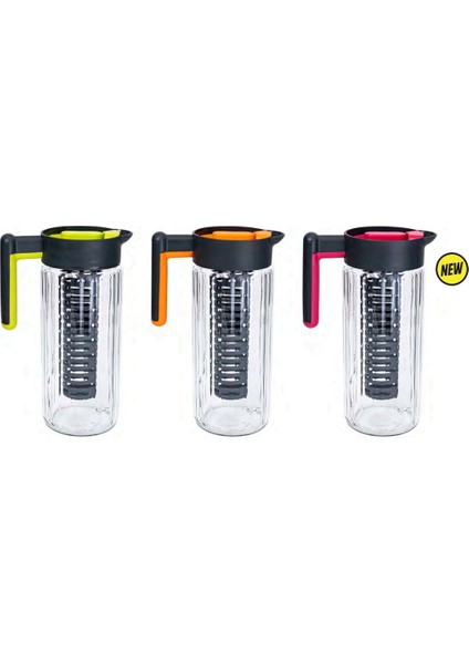 Çizgili Süzgeçli Detoks Sürahi - 1430 ml - Asorti