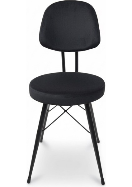 Kav Mutfak Sandalyesi, Yemek, Bahçe, Kafe, Modern Sandalye - Siyah Kumaş