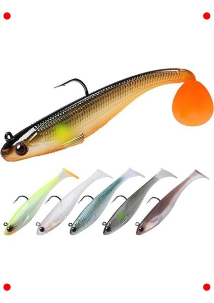 5 Adet Yumuşak Silikon 3D Sahte Olta Yem Seti