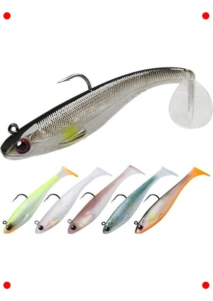 5 Adet Yumuşak Silikon 3D Sahte Olta Yem Seti modelleri