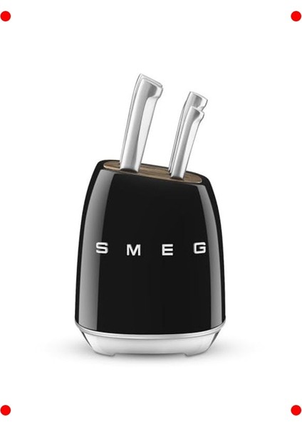 Retro Tasarım Standlı Bıçak Seti Siyah