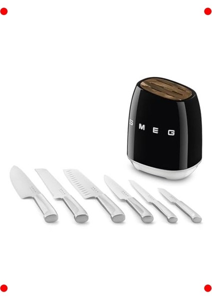 Retro Tasarım Standlı Bıçak Seti Siyah indirimleri