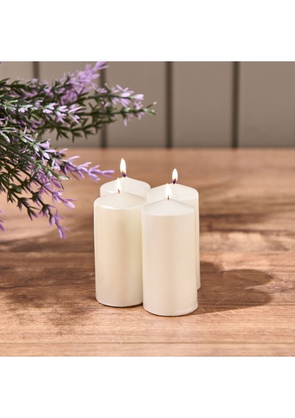 4'lü Bar Fener Mumu - Sedef - 3,8x8 cm