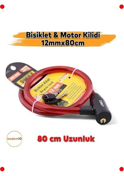 Güvenlik Amaçlı Çelik Halatlı Asma Kilit - 80 cm fiyatları