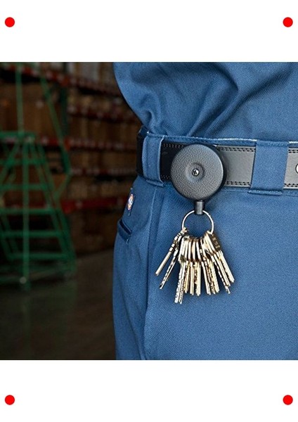 Uzatılabilir Makara Anahtarlık, Siyah Vinil indirimleri