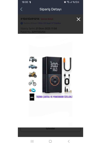 Dijital Şarjlı Akıllı Lastik Pompası | Taşınabilir Hava Kompresörü