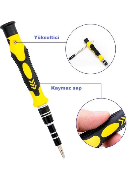 115 Parça Manyetik Tornavida Seti – Esnek Şaftlı, Uzatma Çubuklu, Telefon & Bilgisayar Tamir Seti | Profesyonel El Aletleri