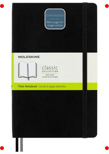 Genişletilmiş Yumuşak Kapak Defter - Siyah, Çizgisiz