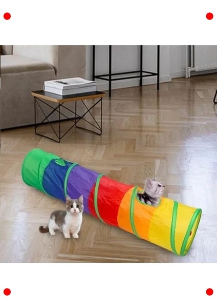Katlanır Gökkuşağı Evcil Hayvan Oyun Tüneli