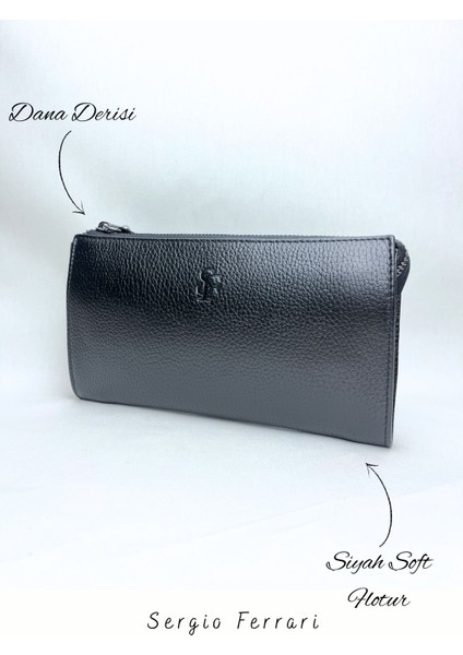 Hakiki Deri Clucth Çanta | Çok Bölmeli Gerçek Deri Erkek El Çantası Cüzdan Clutch Çanta