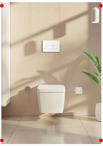 Kare Tasarım Parlak Beyaz Klozet Kumanda Paneli fırsatları