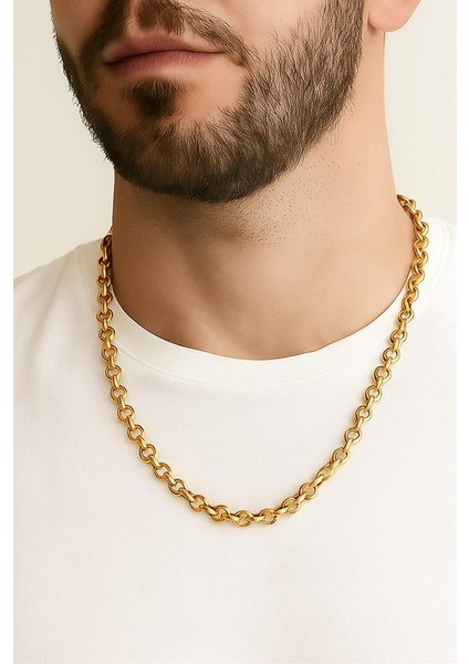 Altın Renk Doc Model Zincir 55 cm Unisex Çelik Kolye fiyatları
