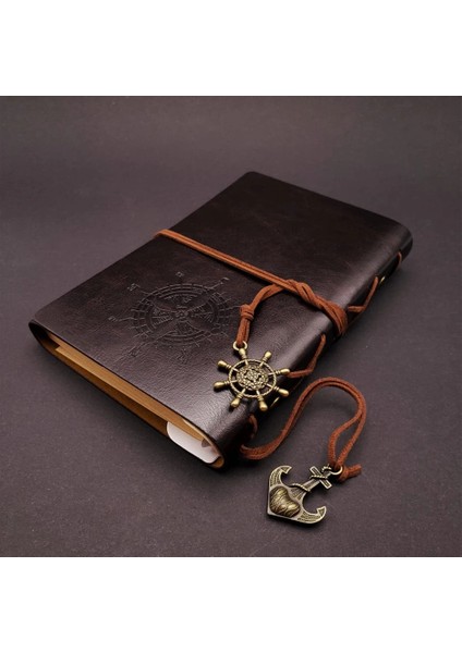 Siyah Deri Pusula Defter