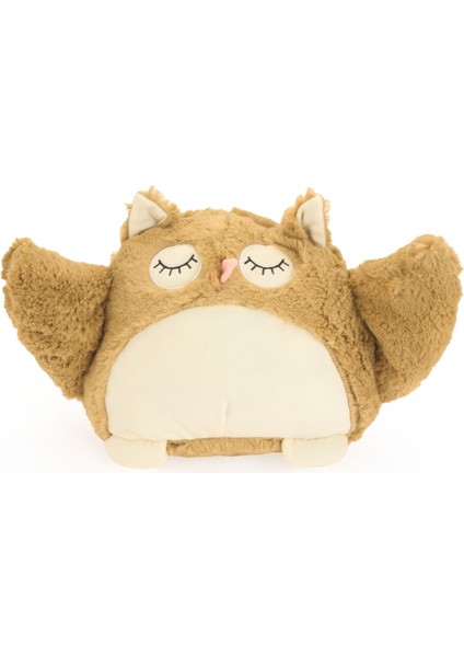 Soft Owl Figürlü Yastık - Kahverengi - 25X28 cm