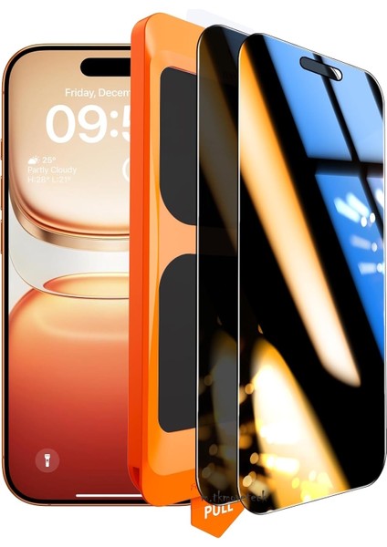 Apple iPhone 17 Air Kolay Uygulama Aparatlı Hayalet Tam Kapatan Privacy Cam Ekran Koruyucu Kırılmaz Cam