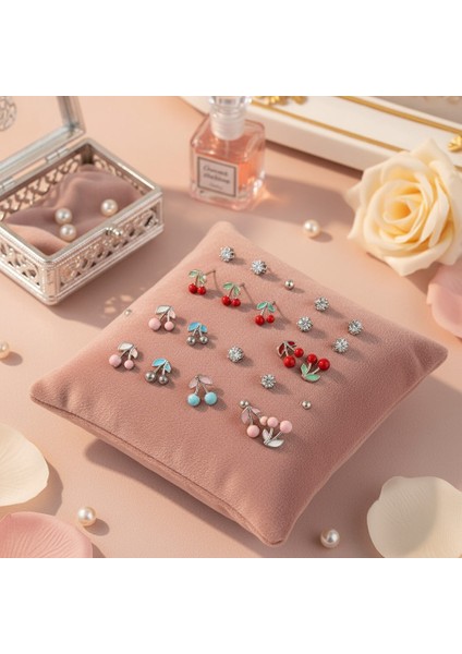 Minimal Tasarım 316L Çelik 12'li Kadın Küpe Seti | Yusso fiyatları