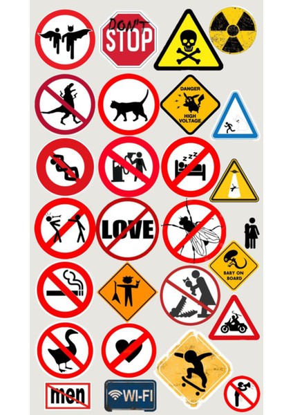 Semboller Telefon Laptop Notebook Tablet Defter Matara Stiker Etiket ST2135