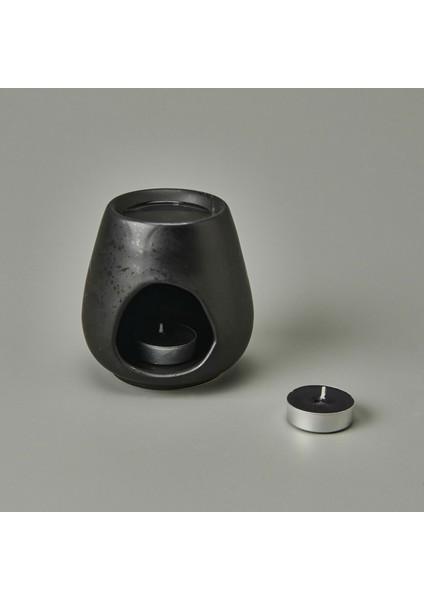 Deco Enyo Seramik Buhurdanlık - Mat Siyah - 11 cm