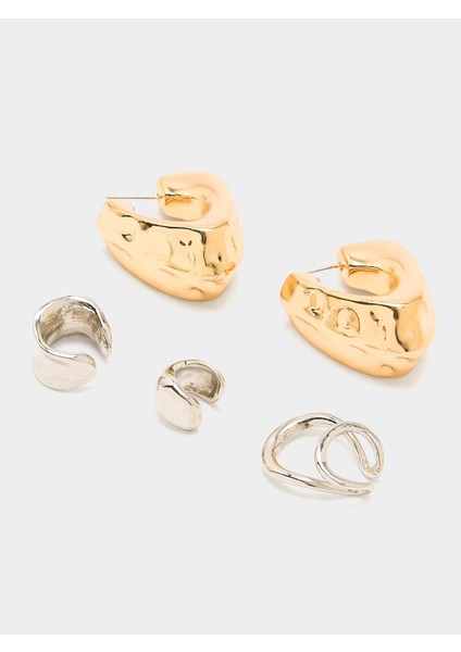 Iki Renkli Küpe ve Kıkırdak Küpe Seti fiyatları