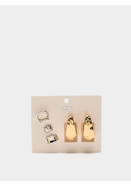 Iki Renkli Küpe ve Kıkırdak Küpe Seti modelleri