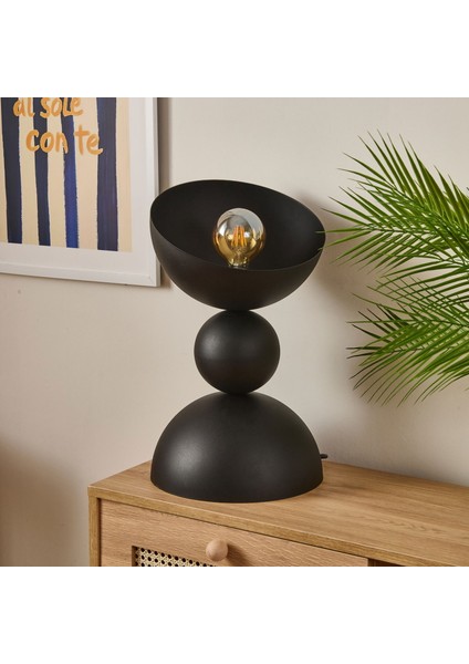 Lighting Büyük Boy 3 Katlı Metal Masaüstü Abajur - Siyah