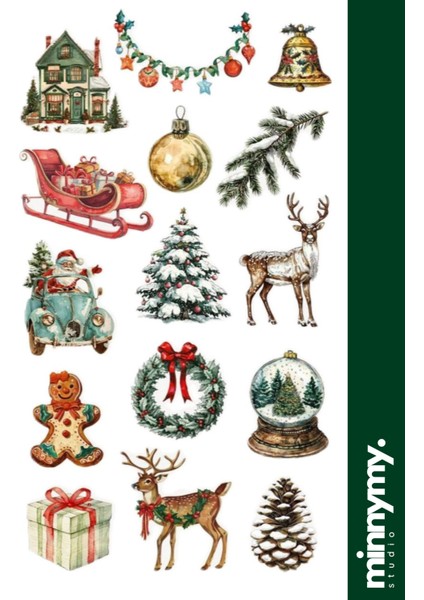 3'lü New Year Collection Sticker, Çıkartma, Ajanda, Günlük, Planlayıcı, Bullet Journal ,scrapbook fiyatları