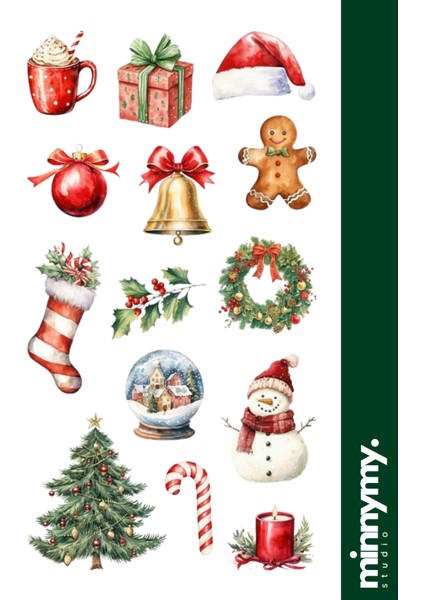 3'lü New Year Collection Sticker, Çıkartma, Ajanda, Günlük, Planlayıcı, Bullet Journal ,scrapbook fırsatları