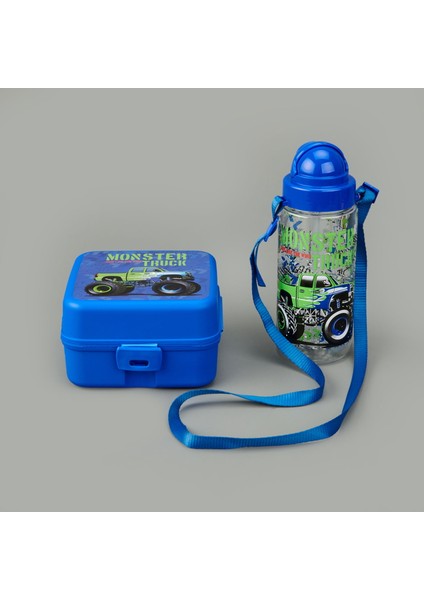 Leya Erkek Çocuk Matara ve Beslenme Kutusu Seti - Mavi - 1 Lt + 500 ml