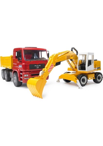 Man Damperli Kamyon ve Liebherr Enessiworldkavatör