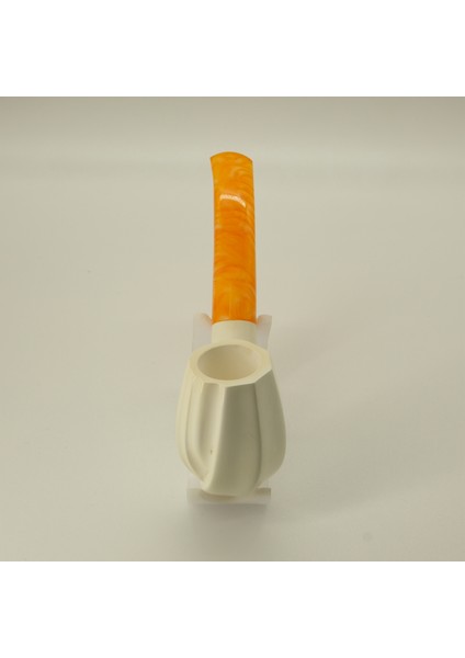 El Yapımı Oluklu Lületaşı Pipo – Kehribar Efektli Akrilik Ağızlık, Kutulu, Filtre Takılabilir indirimleri