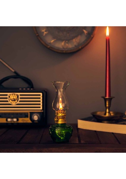 Time Vintage Gaz Lambası - Yeşil