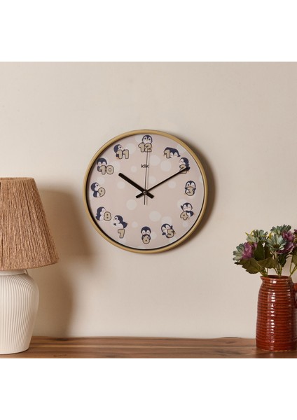 Slim Paytak Çocuk Odası Duvar Saati - Krem - 30 cm