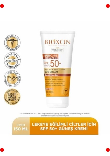 Lekeye Eğilimli Ciltler Için Yüksek Koruma Güneş Kremi SPF50 150ML modelleri