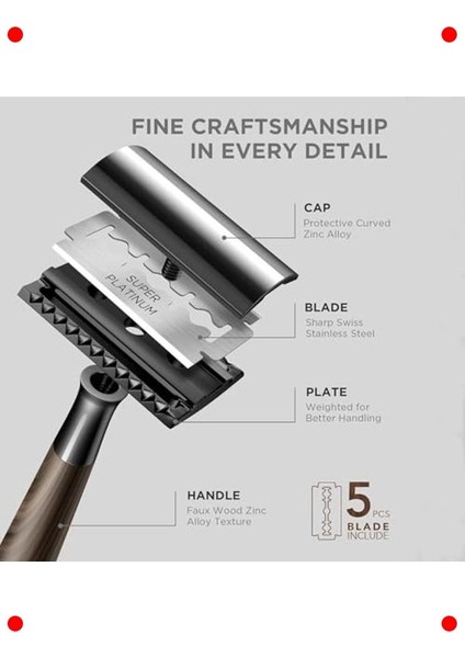 Paslanmaz Çelik Çift Yönlü Manuel Traş Bıçağı + 10 Jilet fırsatları