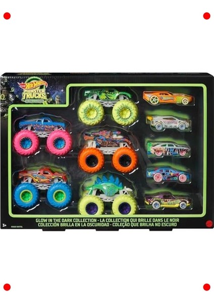 Karanlıkta Parlayan Canavar Kamyon Seti (10 Parça)