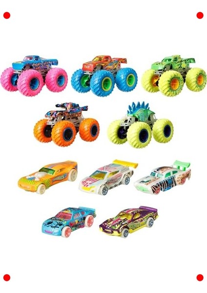 Karanlıkta Parlayan Canavar Kamyon Seti (10 Parça) fiyatları