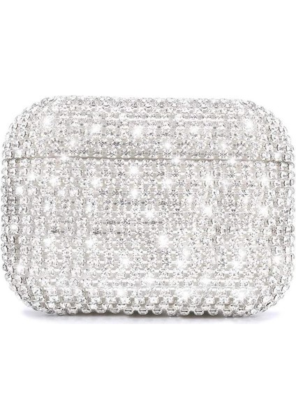 Apple Airpods Pro 3 Kılıf Kristal Taşlı Parıltılı Gümüş fiyatları