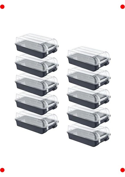 10'lu Erkek Ayakkabı Kutusu Seti, Antrasit