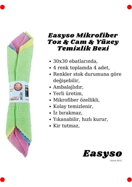 4'lü Mikrofiber Çok Amaçlı Temizlik Bezi Seti modelleri