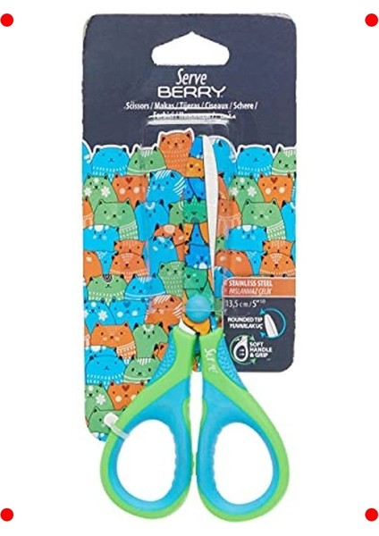 Eğlenceli Kedi Tasarımlı Makas