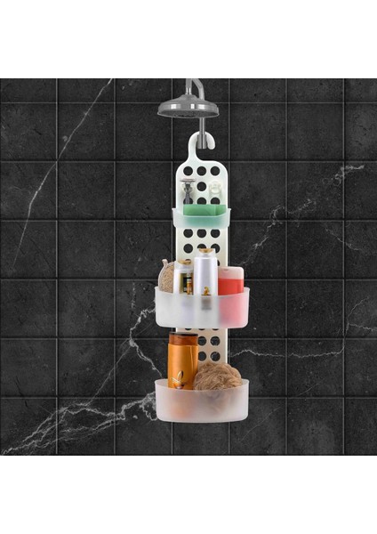 Banyo Düzenleyici Qlux Banyo Duş Organizeri L-00791 Şampuanlık Montajsız Duş Askısı