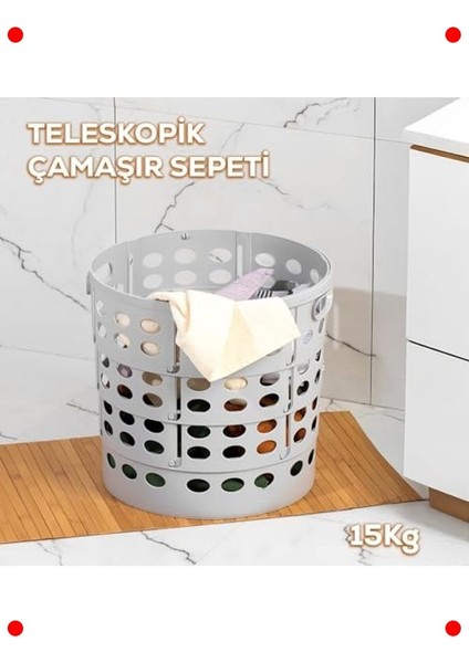 Katlanabilir Çamaşır Sepeti, Orta Boy, 15L, Gri fırsatları
