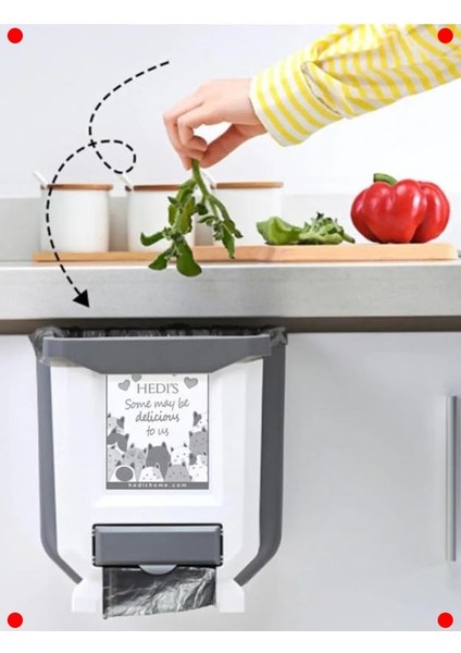 Katlanabilir Pratik Mutfak Çöp Kovası (7 Litre)