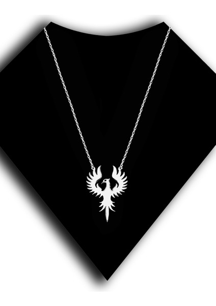 925 Ayar Gümüş Anka Kuşu Kadın Kolye