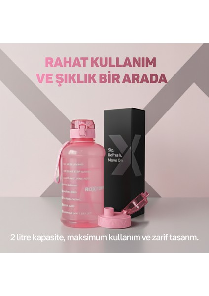 Suluk Matara 2200 Ml, Premium Pp Malzeme, Sağlıklı Bpa & Bps Içermez, Kılıflı, Çift Kapaklı, Koku Yapmaz, Sızdırmaz ve Dayanıklı, Renkli Kılıf, Pembe