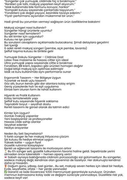 6'lı Makyaj Süngeri Seti – Yumuşak Dokulu, Latex-Free, Pürüzsüz Uygulama Için Ideal 722337 fiyatları