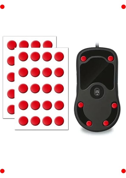 Dot ve Donut Şeklinde Kaymaz Skatez Seti (Ruby)