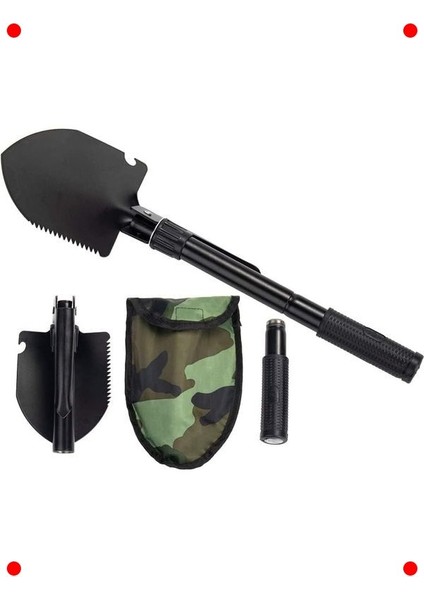 Katlanabilir Kamp Küreği ve Pusula Seti