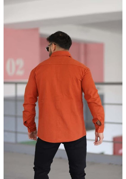Erkek Kot Gömlek Rahat Kalıp, Çift Cepli Geniş Düğmeli Likrasız Gömlek modelleri