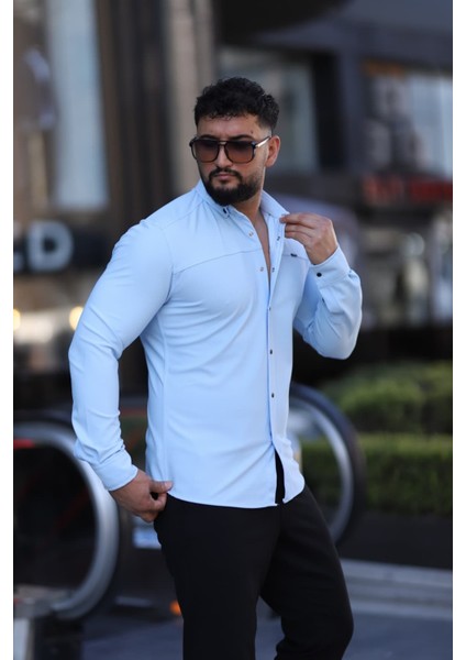 Slim Fit Uzun Kollu Klasik Yaka Düğmeli Gömlek - Şık & Günlük Kombin modelleri